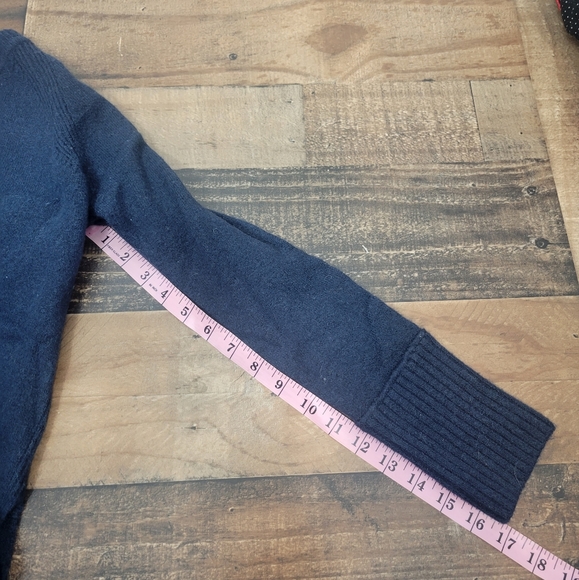 Small J Crew Alpaca Merino Wool Blend Navy High Low Sweater - Picture 6 of 6